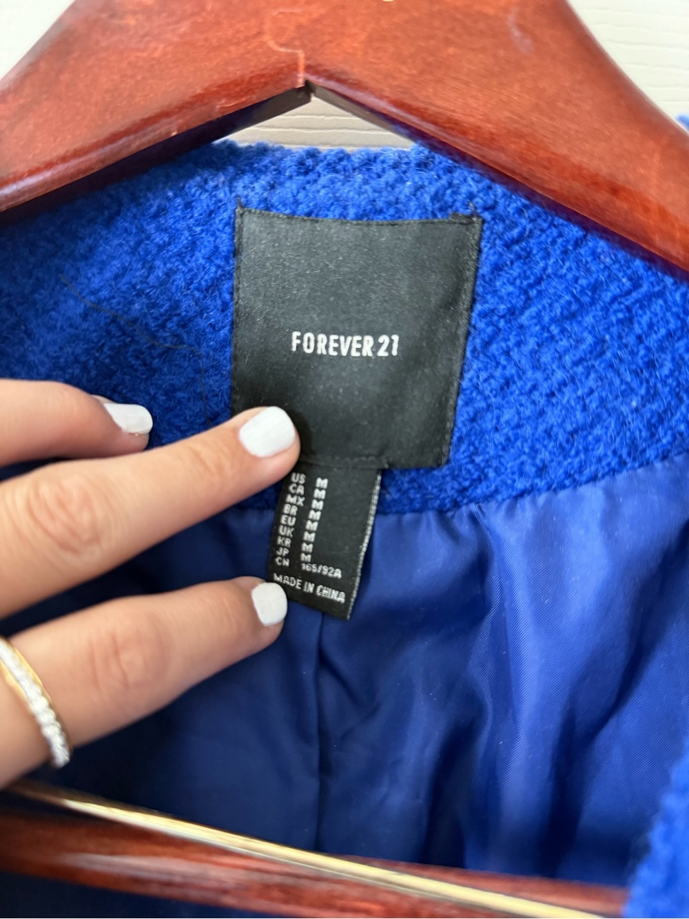 Forever 21 Cobalt Blue Textured Moto Blazer - Picture 2 of 3